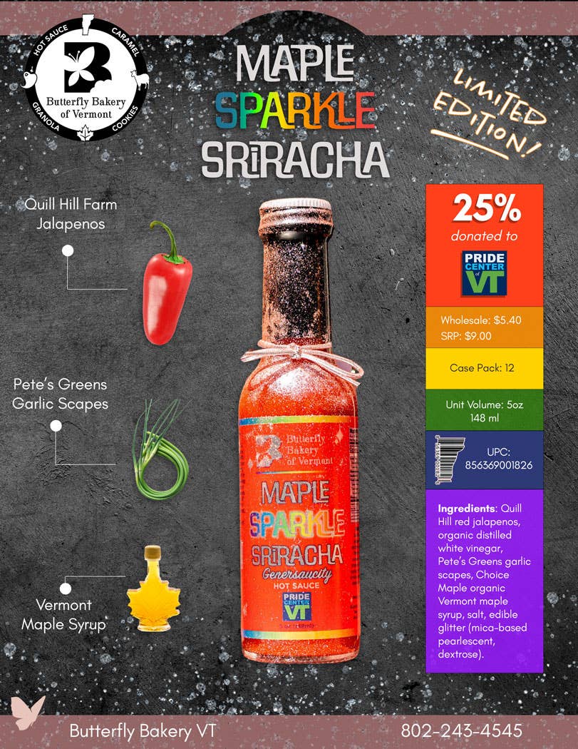 Maple Sparkle Sriracha Pride Hot Sauce 5oz