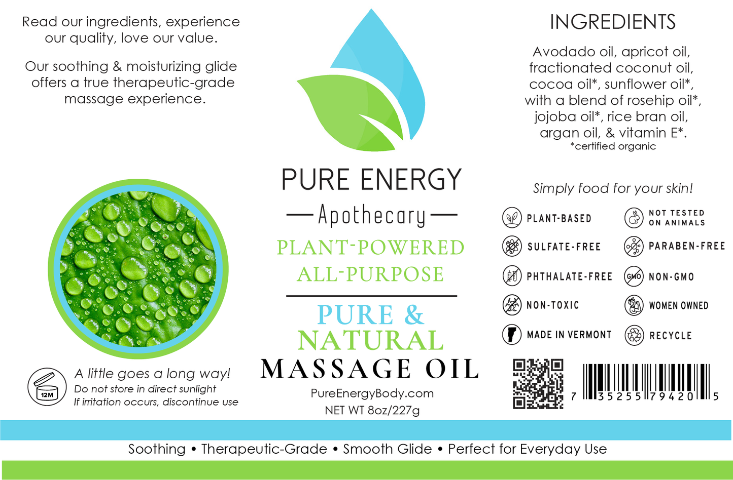 Massage Oil (Pure & Natural, Unscented)