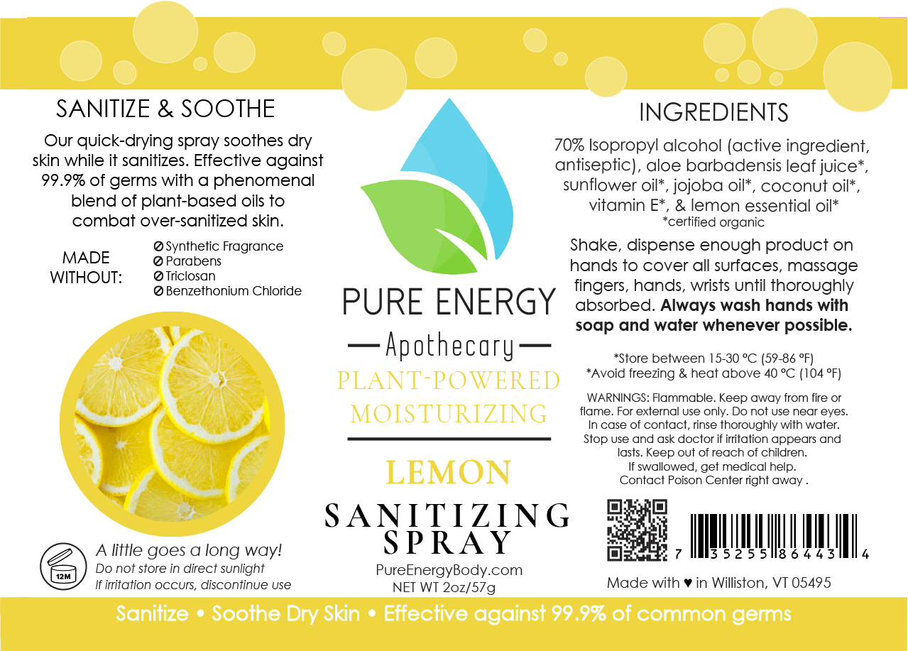 Hand Sanitizer Spray - 2 oz Travel Size (Lemon)