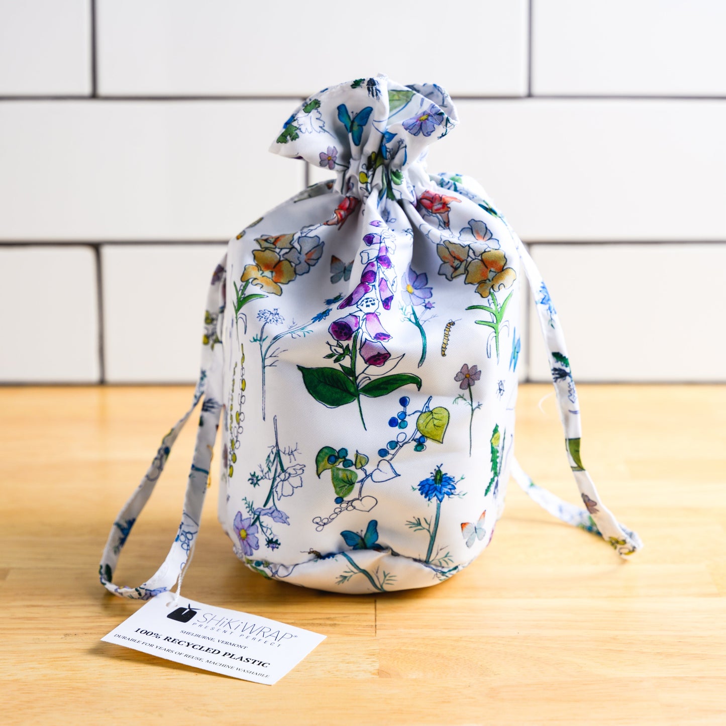 Flora and Fauna Medium Reusable Fabric Gift Bag