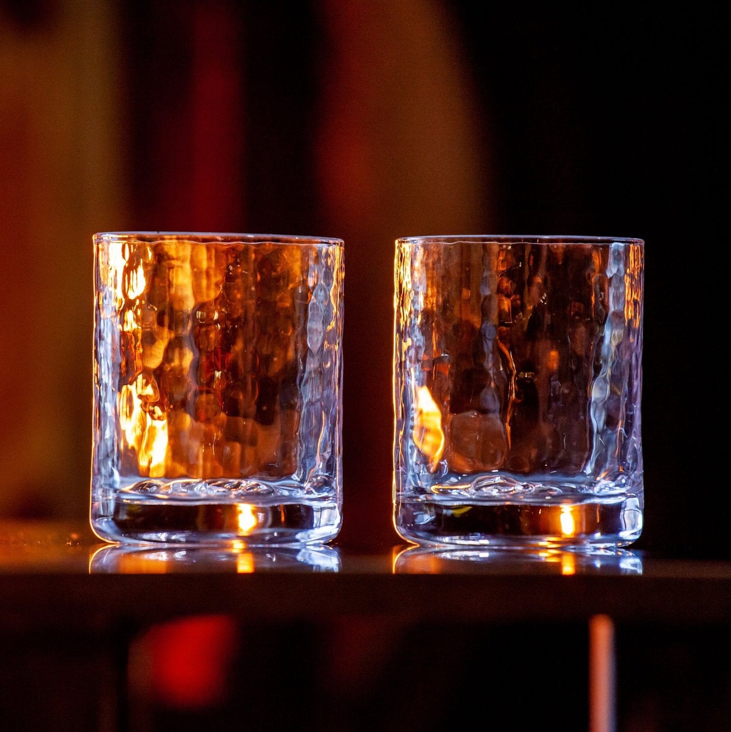 Hammered Rocks Glass