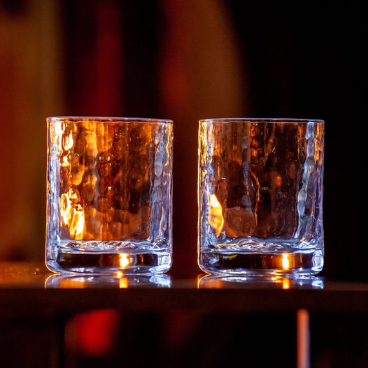 Hammered Rocks Glass