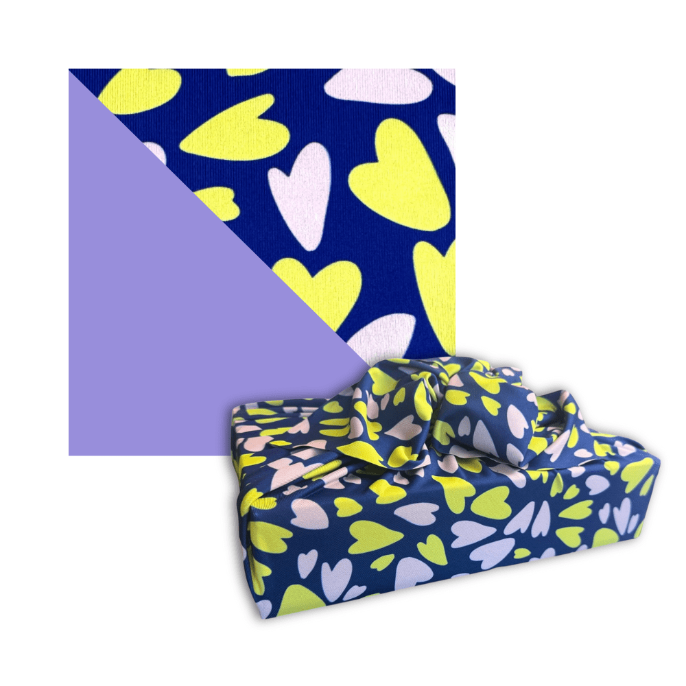 Large Reusable Cloth Furoshiki Gift Wrap | Bright Hearts