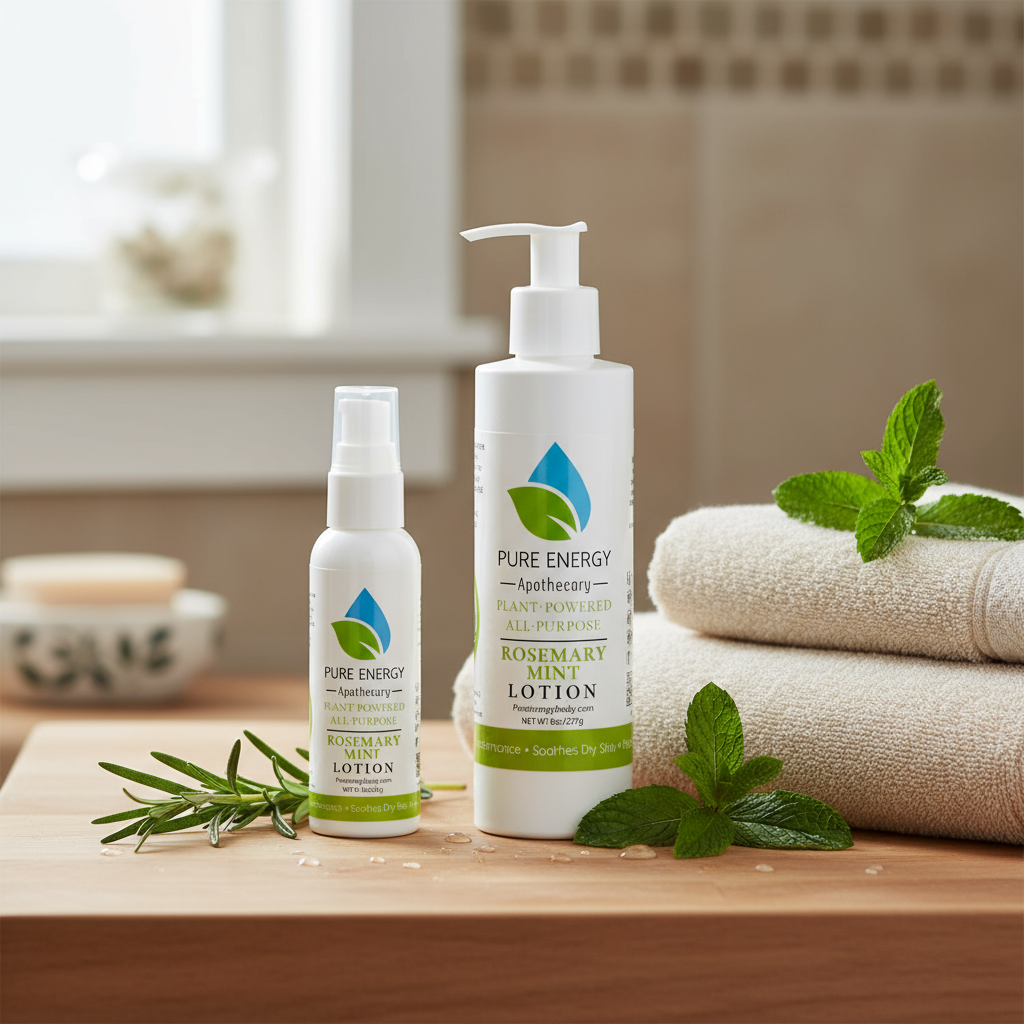 Rosemary Mint All-Purpose Organic Lotion 8oz – Deep Moisture, Fresh Scent, Non-Toxic | Pure Energy Apothecary