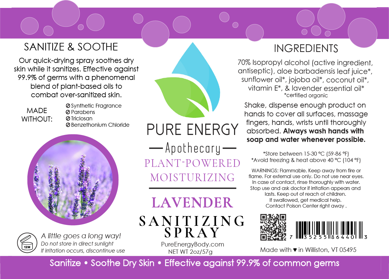 Hand Sanitizer Spray - 2 oz Travel Size (Lavender)