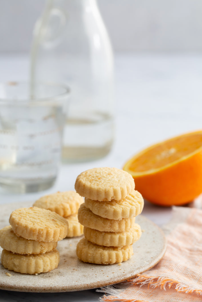 Orange Blossom Shortbread Cookies