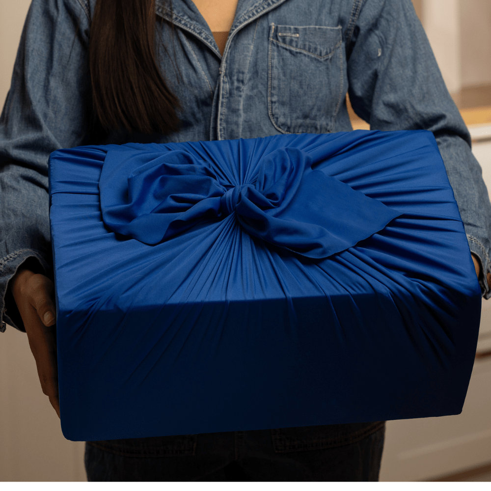 Set of 3 (S, L, XL) Reusable Cloth Furoshiki Gift Wrap | Deep Blue