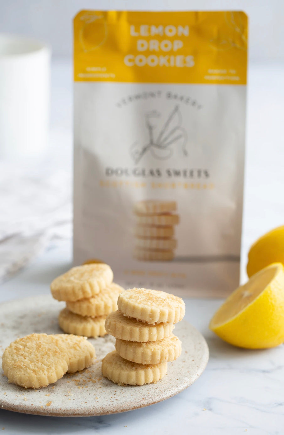 Lemon Drop Shortbread Cookies